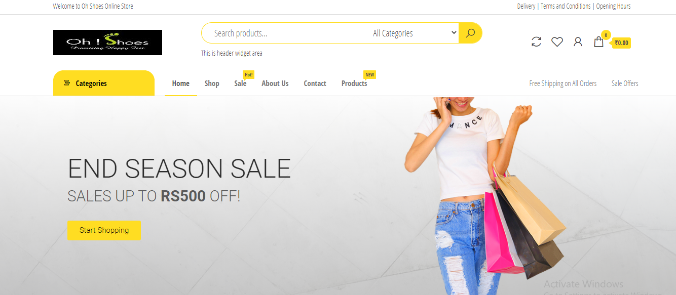 WORDPRESS ECOMMERCE SITE | ONLINE SHOE STORE